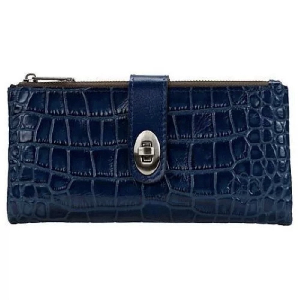 Patricia Nash Annesley Leather Wristlet Wallet Cerulean